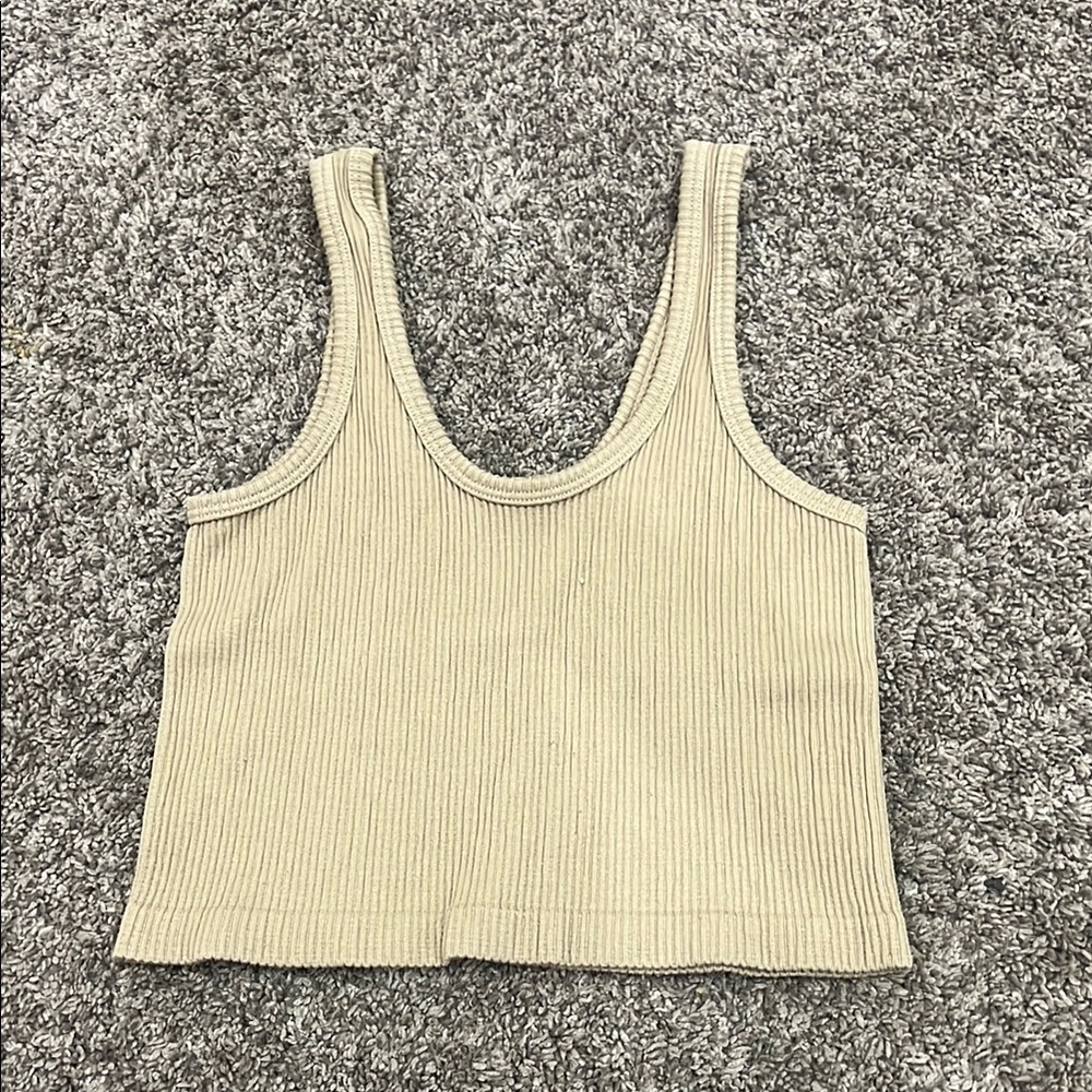 Cotton on Beige Ribbed Tank Top
